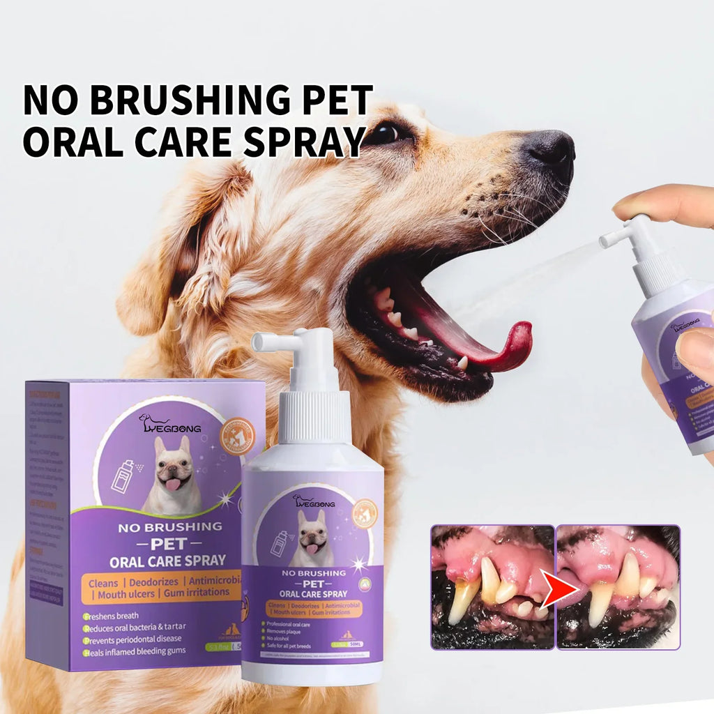 Spray dental para pets — frasco verde hálito fresco