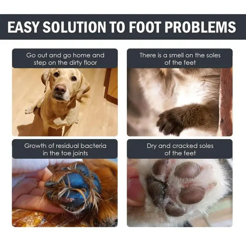 Espuma limpadora com escova integrada para patas de cão