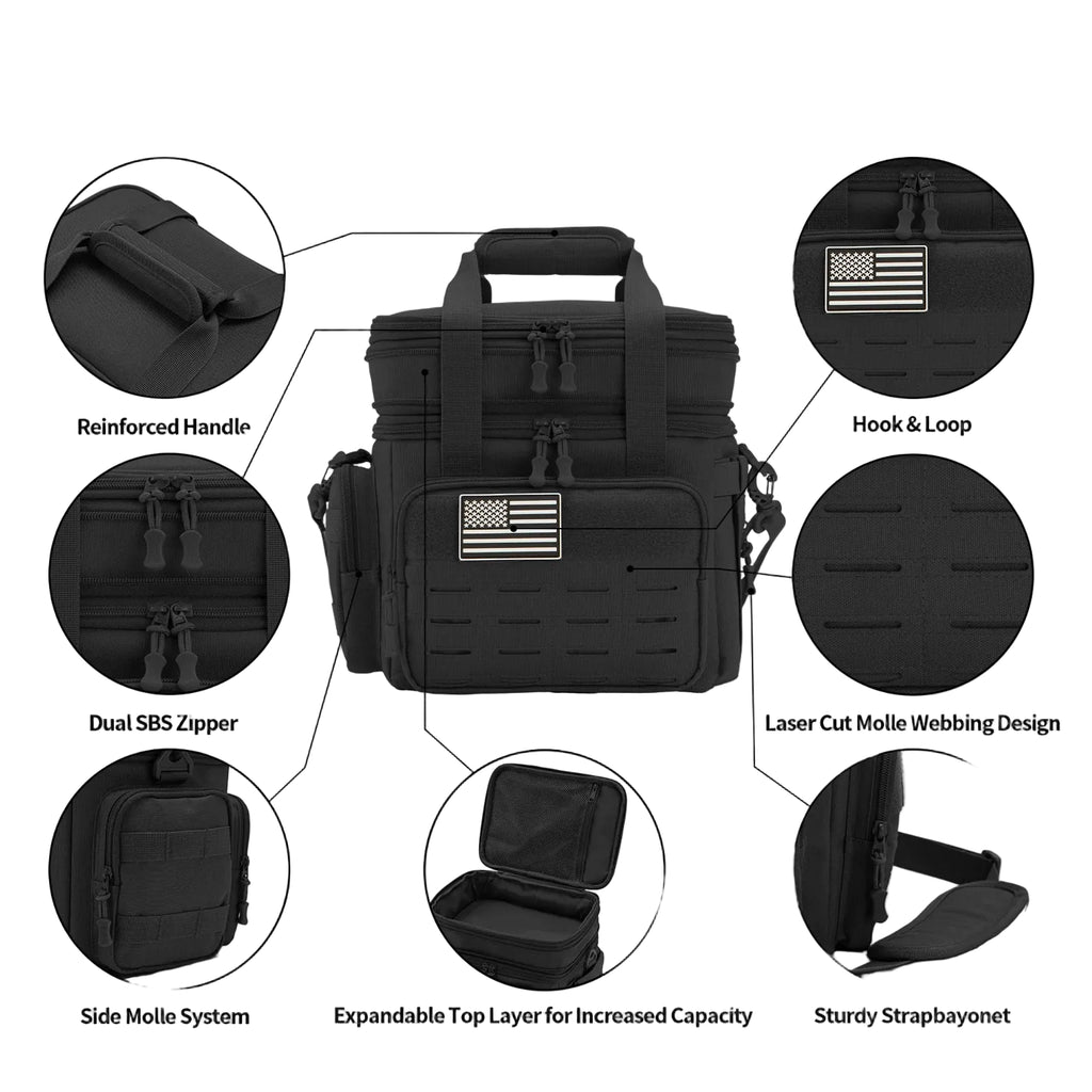 Bolsa térmica cáqui para viagens com pet — vista lateral