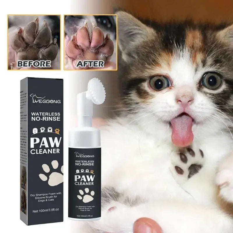 Espuma limpadora de patas — fórmula suave para cães e gatos