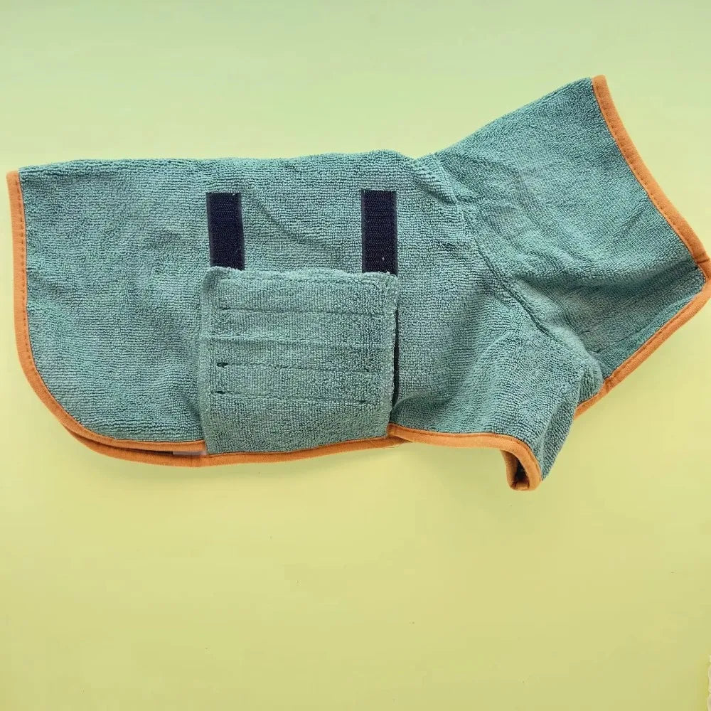 Roupão de secagem para pets — microfibra ultra-absorvente azul
