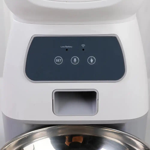 Painel de controlo do alimentador com gravador de voz integrado