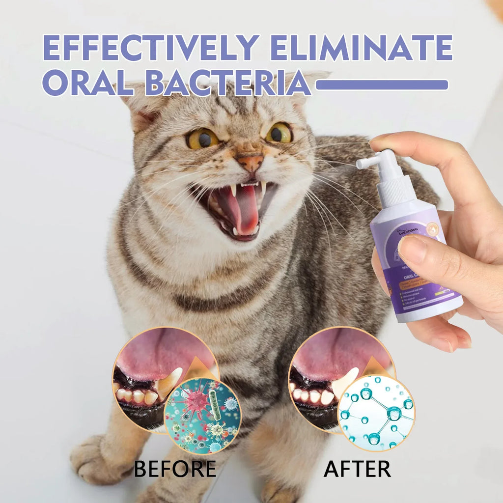 Spray dental para cões e gatos — resultado hálito fresco