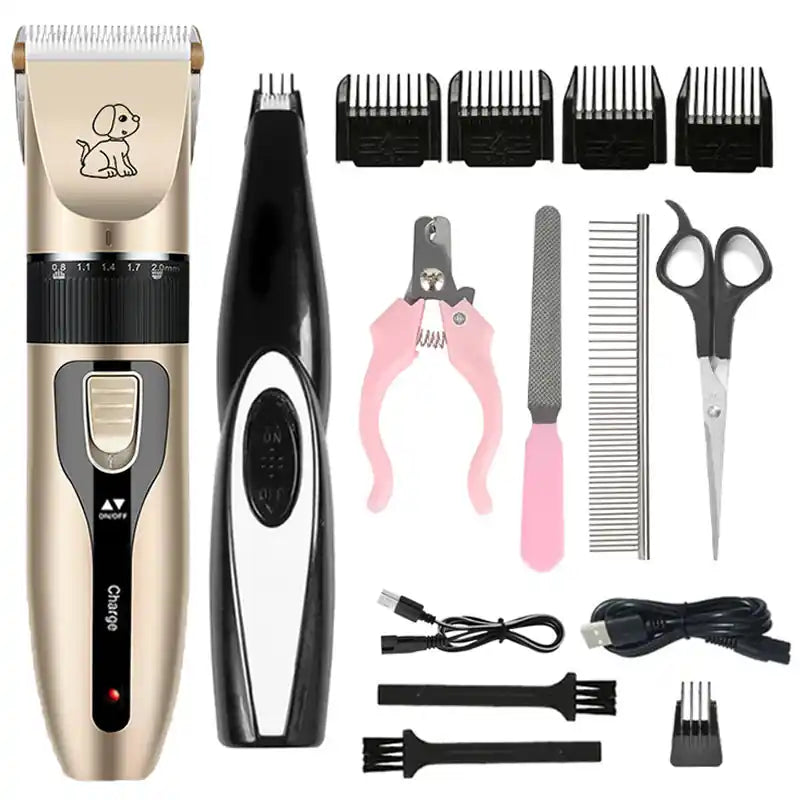 Kit de tosa profissional para pets — máquina, tesouras e acessórios