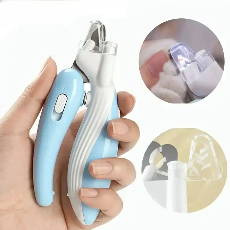 Cortador de unhas LED rosa para pets — vista geral do produto