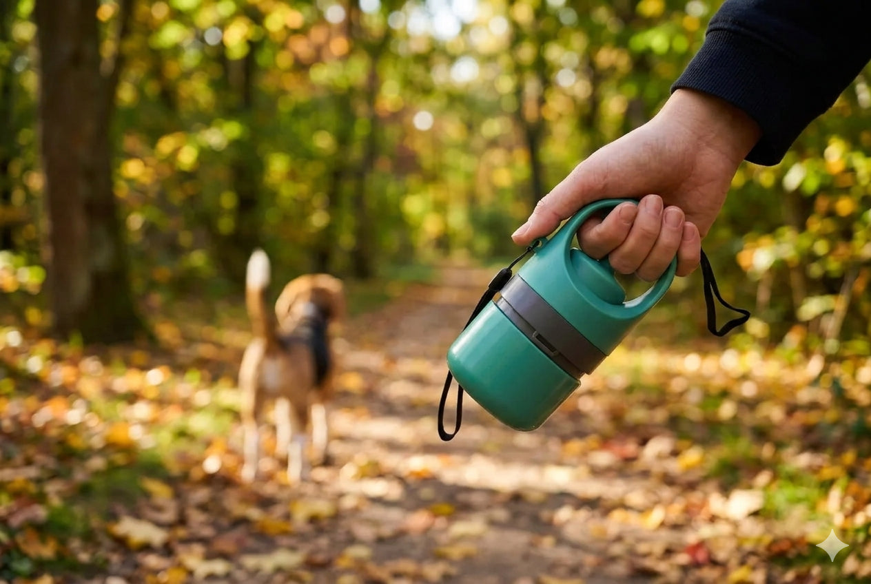 Coletor de fezes portátil para cão — compacto e higiénico